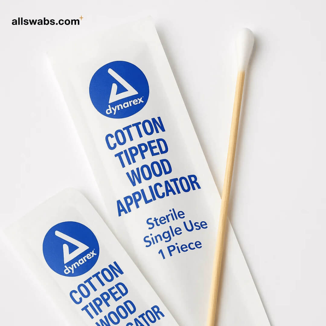 Individually wrapped Dynarex 4304 sterile long swabs
